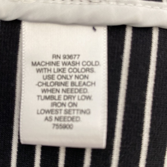 Liz Claiborne Knit Blazer Sixe XL Navy White Striped - Picture 9 of 9